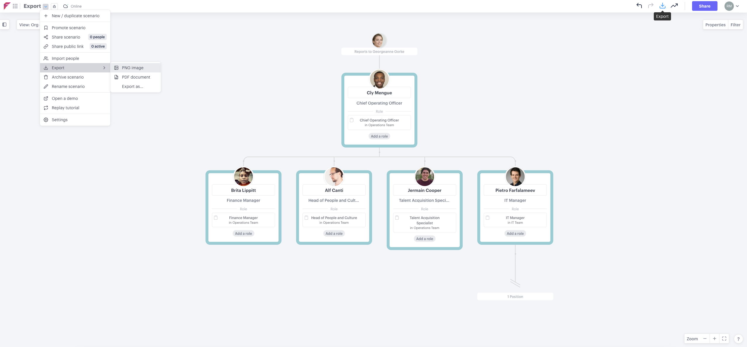  How to export your organizational chart and data Illustration 